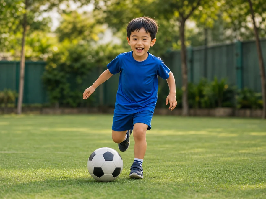 Soccer activity at Rumah Biru Playschool