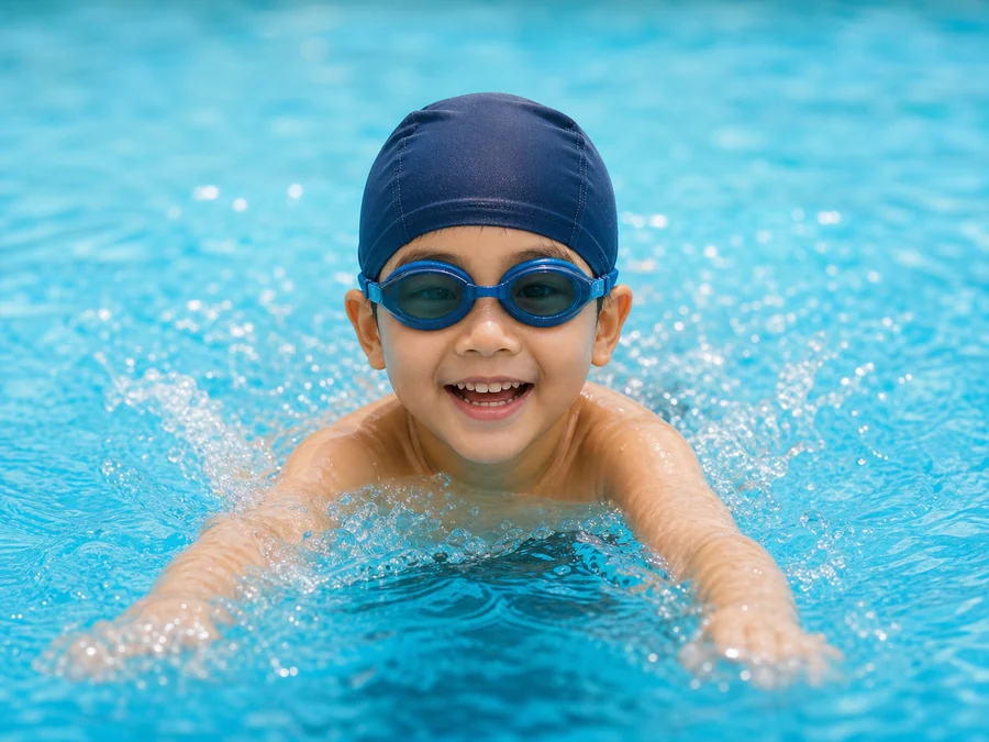 Swimming activity at Rumah Biru Playschool