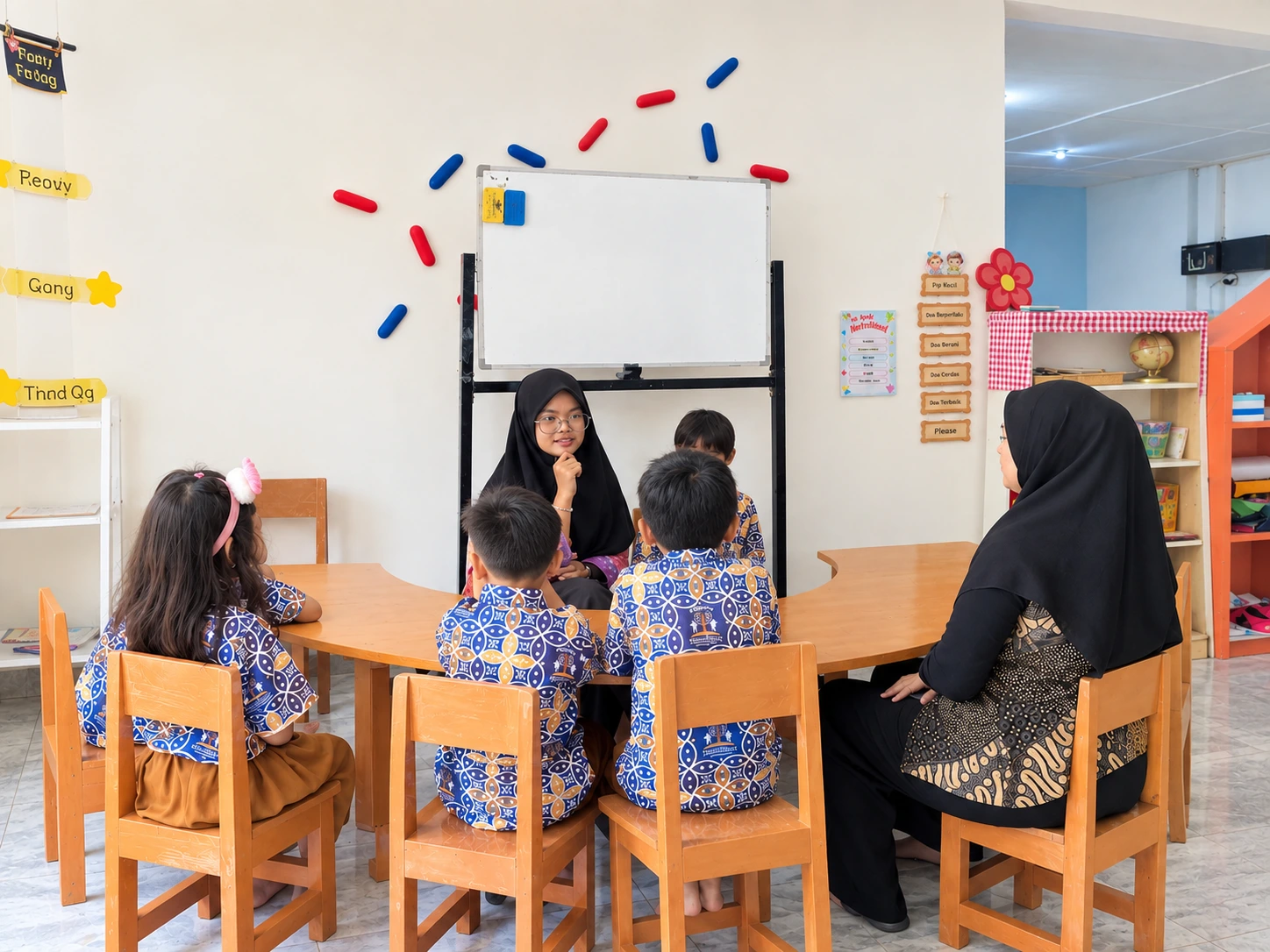 A child enjoying an art activity at Rumah Biru Playschool